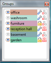 The groups panel